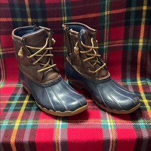 Sperry Navy and Chocolate Duck Boots